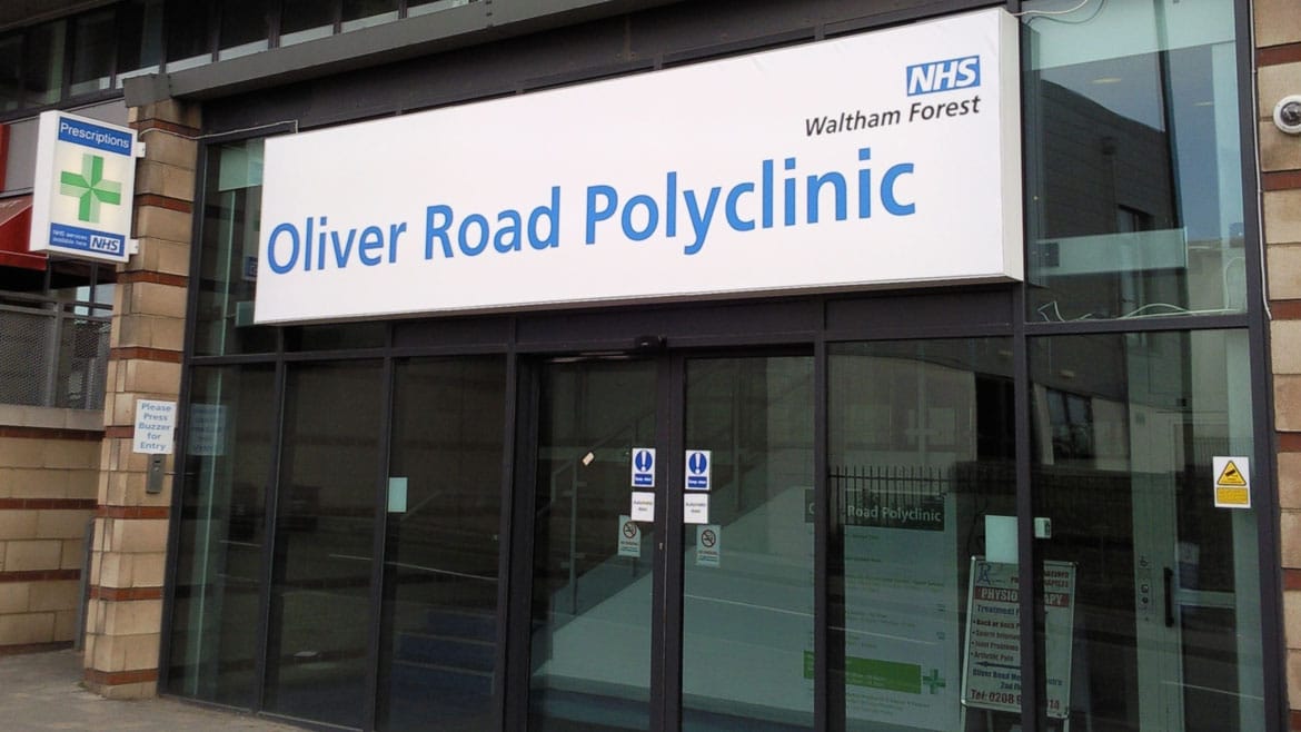 Flex Face Illuminated Sign for NHS Polyclinic
