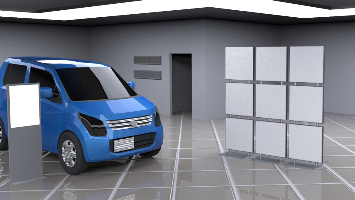 Suzuki Car Showroom Displays for UK render