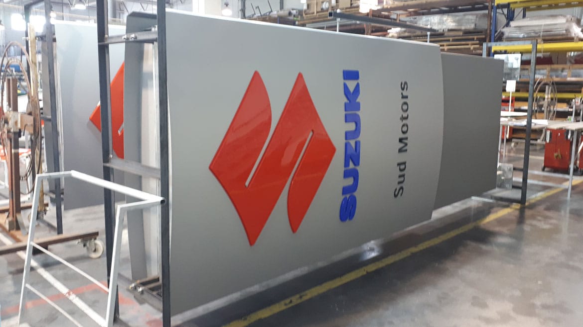 Suzuki Monolith Signage in factory