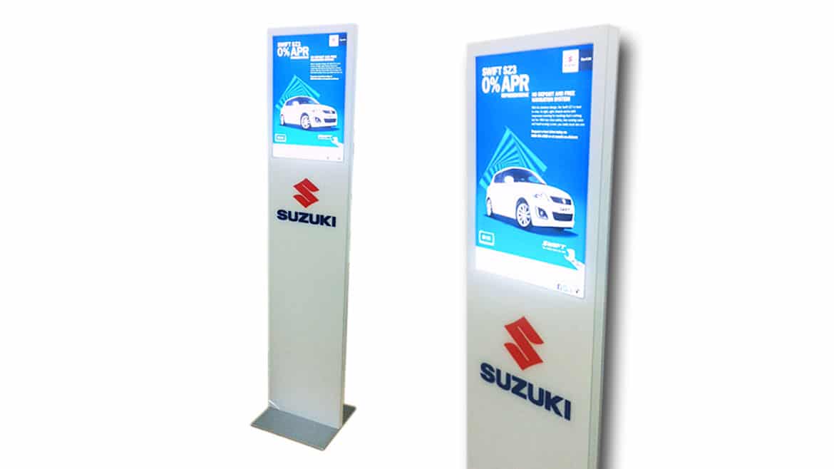 Suzuki illuminated freestanding car showroom display