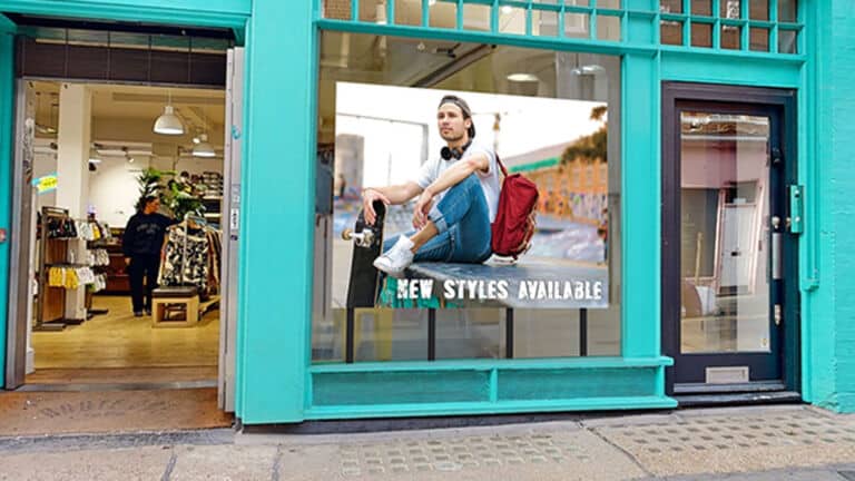 Digital LED Window Display in a Clothing Store