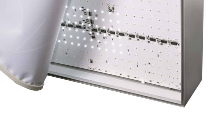 Print Animation Light Box showing LED modules