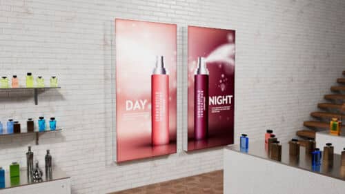 Print Animation Light Boxes in a Perfume Store