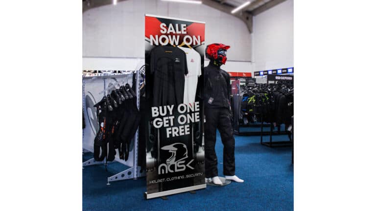 Pull Up Banner Stand in Store