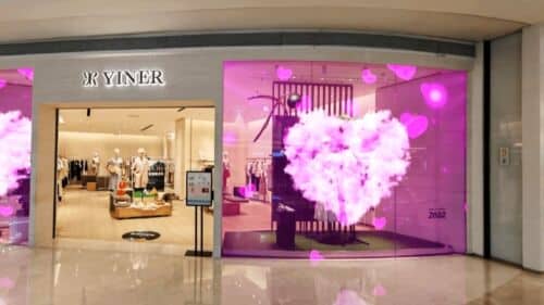 See-through led digital window display