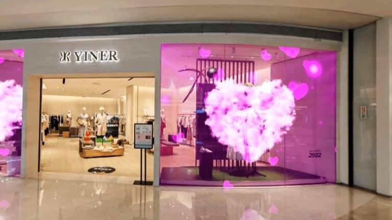 See-through led digital window display