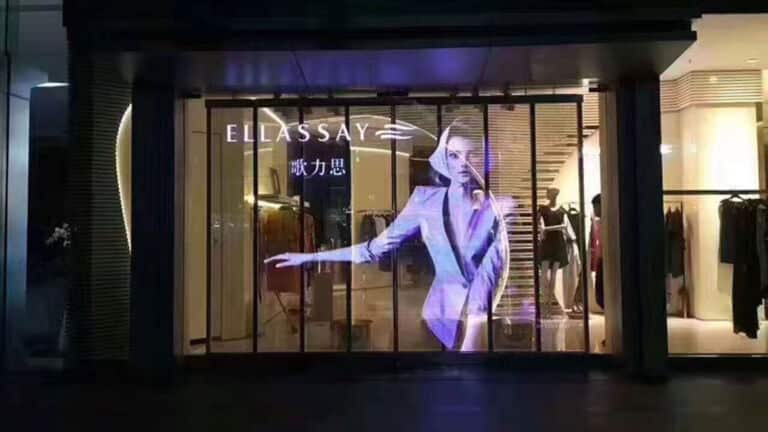 see-through led display screen ellassay window