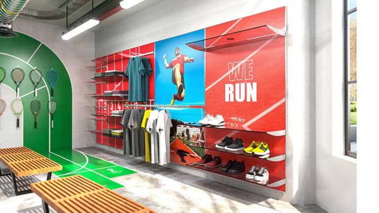 Fabric Wall System in a Sport Shop